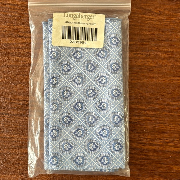 🌺 Longaberger Set of Two Provincial Paisley Print Cloth Napkins NWT - Picture 4 of 5